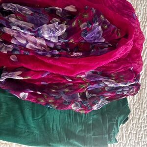 Zenana Outfitters Pink and Green Floral Tee